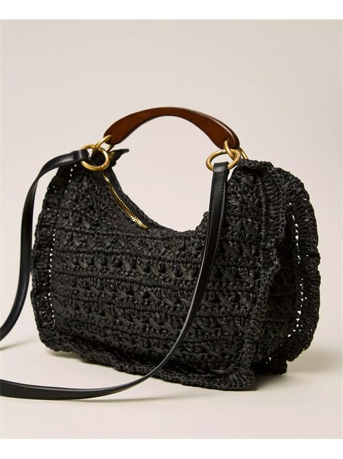 Borsa Croissant in rafia crochet con ciliegie TWINSET | TD8301/00006